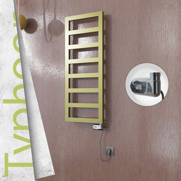 Radiva - Typhoon Elektrikli Paslanmaz Çelik Havlupan 500x740 Satine Altın (Thesis Termostat) 200W