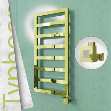Radiva - Typhoon Elektrikli Paslanmaz Çelik Havlupan 600x1020 Altın (KTX1 Termostat) 300W
