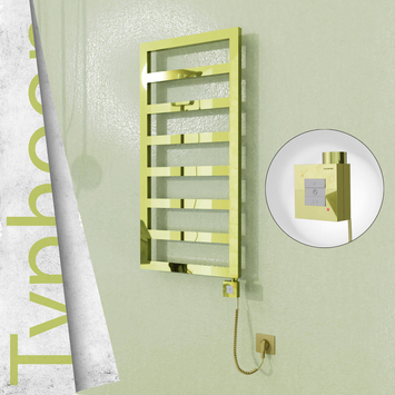 Radiva - Typhoon Elektrikli Paslanmaz Çelik Havlupan 600x1020 Altın (KTX1 Termostat) 300W Spiral Kablolu