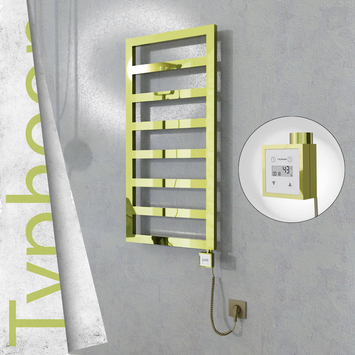 Radiva - Typhoon Elektrikli Paslanmaz Çelik Havlupan 600x1020 Altın (KTX3 Termostat) 300W Spiral Kablolu
