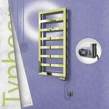  - TYPHOON Elektrikli Paslanmaz Çelik Havlupan 600x1020 Altın (Thesis Termostat) 300W