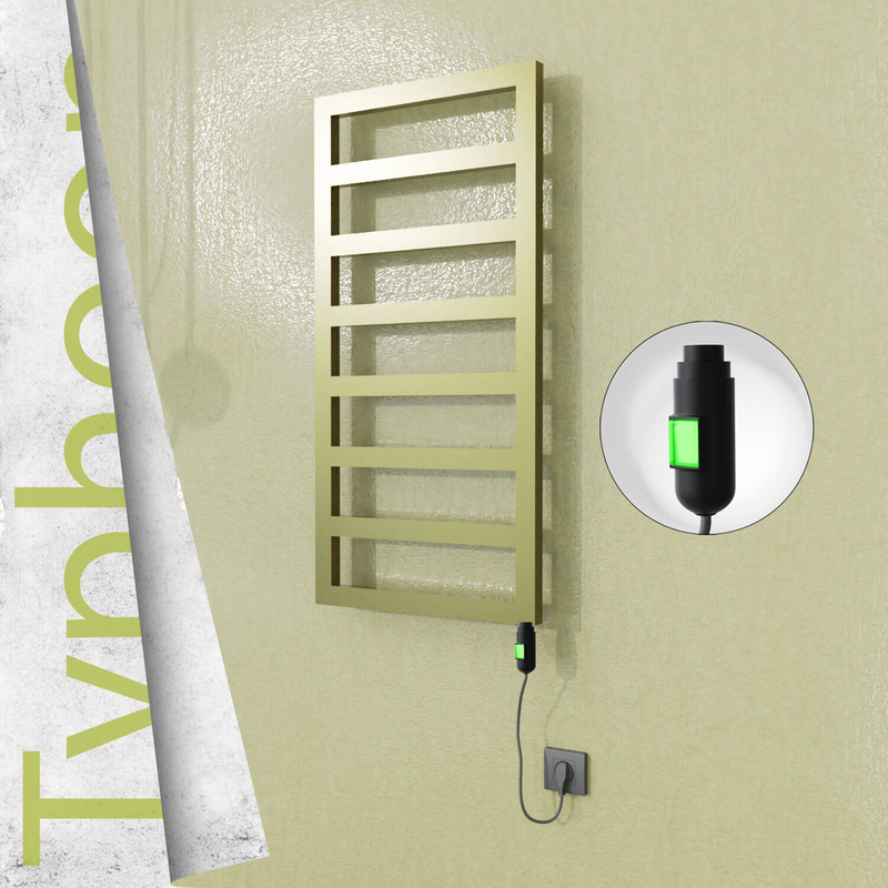 TYPHOON Elektrikli Paslanmaz Çelik Havlupan 600x1020 Satine Altın (On/Off Düğmeli) 300W