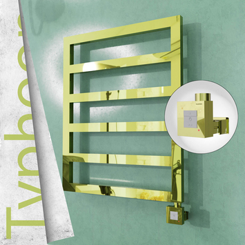 Radiva - Typhoon Elektrikli Paslanmaz Çelik Havlupan 600x1160 Altın (KTX1 Termostat) 300W