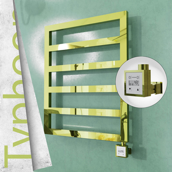Radiva - Typhoon Elektrikli Paslanmaz Çelik Havlupan 600x1160 Altın (KTX3 Termostat) 300W