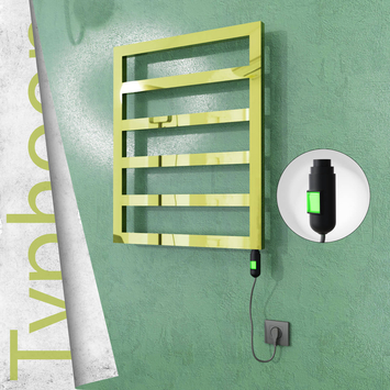 Radiva - Typhoon Elektrikli Paslanmaz Çelik Havlupan 600x1160 Altın (On/Off Düğmeli) 300W