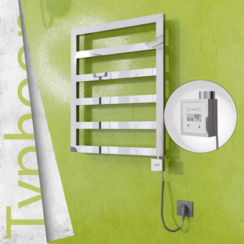Radiva - Typhoon Elektrikli Paslanmaz Çelik Havlupan 600x1160 Ayna Polisaj (KTX3 Termostat) 300W Spiral Kablolu