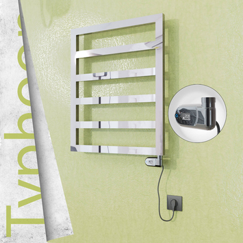 Radiva - Typhoon Elektrikli Paslanmaz Çelik Havlupan 600x1160 Ayna Polisaj (Thesis Termostat) 300W