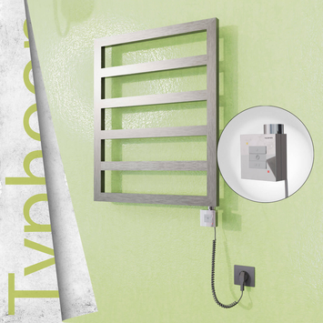 Radiva - Typhoon Elektrikli Paslanmaz Çelik Havlupan 600x1160 Satin Polisaj (KTX1 Termostat) 300W Spiral Kablolu