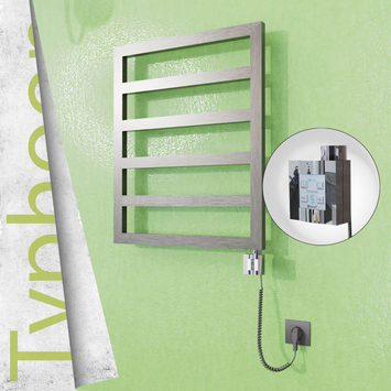 Radiva - Typhoon Elektrikli Paslanmaz Çelik Havlupan 600x1160 Satin Polisaj (KTX4 Termostat) 300W Spiral Kablolu