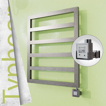 Radiva - Typhoon Elektrikli Paslanmaz Çelik Havlupan 600x1160 Satine Altın (KTX3 Termostat) 300W