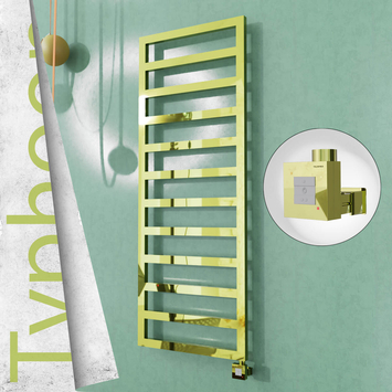 Radiva - Typhoon Elektrikli Paslanmaz Çelik Havlupan 600x1580 Altın (KTX1 Termostat) 600W