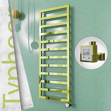 Radiva - Typhoon Elektrikli Paslanmaz Çelik Havlupan 600x1580 Altın (KTX3 Termostat) 600W