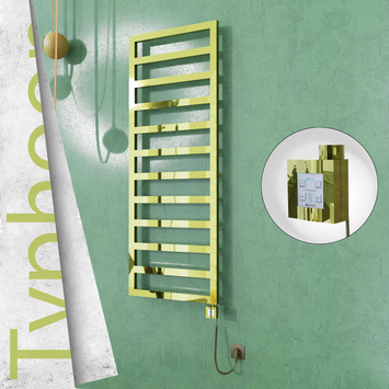 Radiva - Typhoon Elektrikli Paslanmaz Çelik Havlupan 600x1580 Altın (KTX4 Termostat) 600W Spiral Kablolu