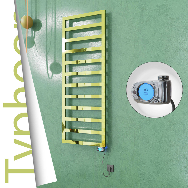 TYPHOON Elektrikli Paslanmaz Çelik Havlupan 600x1580 Altın (Musa Termostat) 600W