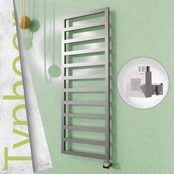 Radiva - Typhoon Elektrikli Paslanmaz Çelik Havlupan 600x1580 Satin Polisaj (KTX1 Termostat) 600W
