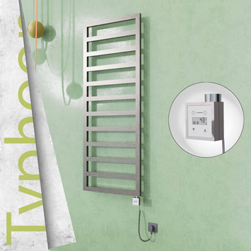 Radiva - Typhoon Elektrikli Paslanmaz Çelik Havlupan 600x1580 Satin Polisaj (KTX3 Termostat) 600W Spiral Kablolu