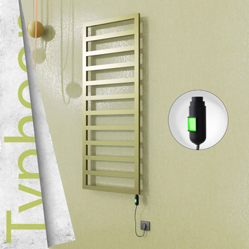 Radiva - Typhoon Elektrikli Paslanmaz Çelik Havlupan 600x1580 Satine Altın (On/Off Düğmeli) 600W