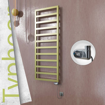 Radiva - Typhoon Elektrikli Paslanmaz Çelik Havlupan 600x1580 Satine Altın (Thesis Termostat) 600W