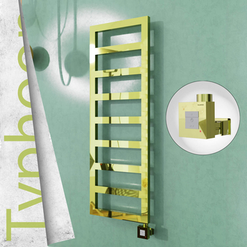 Radiva - Typhoon Elektrikli Paslanmaz Çelik Havlupan 600x740 Altın (KTX1 Termostat) 300W
