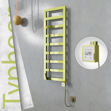 Radiva - Typhoon Elektrikli Paslanmaz Çelik Havlupan 600x740 Altın (KTX3 Termostat) 300W Spiral Kablolu