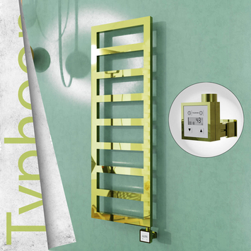 Radiva - Typhoon Elektrikli Paslanmaz Çelik Havlupan 600x740 Altın (KTX3 Termostat) 300W