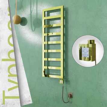 Radiva - Typhoon Elektrikli Paslanmaz Çelik Havlupan 600x740 Altın (KTX4 Termostat) 300W Spiral Kablolu