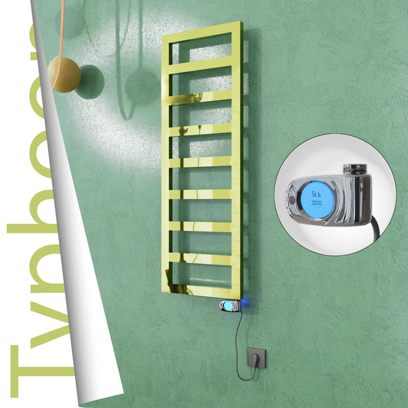 TYPHOON Elektrikli Paslanmaz Çelik Havlupan 600x740 Altın (Musa Termostat) 300W