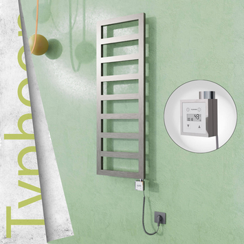 Radiva - Typhoon Elektrikli Paslanmaz Çelik Havlupan 600x740 Satin Polisaj (KTX3 Termostat) 300W Spiral Kablolu