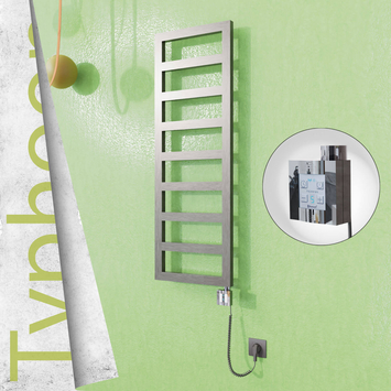 Radiva - Typhoon Elektrikli Paslanmaz Çelik Havlupan 600x740 Satin Polisaj (KTX4 Termostat) 300W Spiral Kablolu