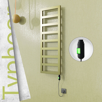 Radiva - Typhoon Elektrikli Paslanmaz Çelik Havlupan 600x740 Satine Altın (On/Off Düğmeli) 300W