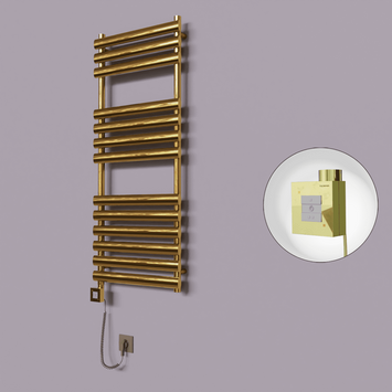 - Volga Dekoratif Elektrikli Havlupan 500x1200 Altın (KTX1 Termostat) 300W Spiral Kablolu  - Volga Dekoratif Elektrikli Havlupan 500x1200 Altın (KTX1 Termostat) 300W Spiral Kablolu