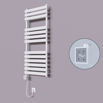 Radiva - Volga Dekoratif Elektrikli Havlupan 500x1200 Beyaz (KTX3 Termostat) 600W Spiral Kablolu