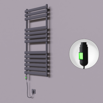 Radiva - Volga Dekoratif Elektrikli Havlupan 500x1200 Koyu Antrasit (On/Off Düğmeli) 600W