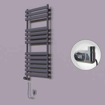 Radiva - Volga Dekoratif Elektrikli Havlupan 500x1200 Koyu Antrasit (Thesis Termostat) 600W