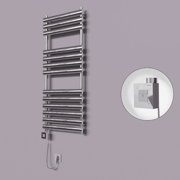 Radiva - Volga Dekoratif Elektrikli Havlupan 500x1200 Krom (KTX1 Termostat) 300W Spiral Kablolu
