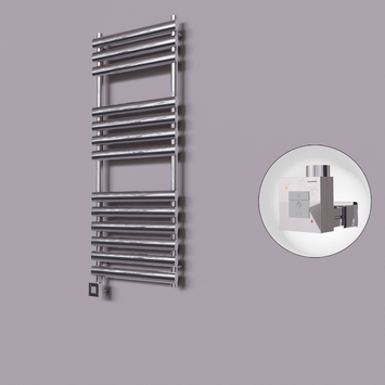 Radiva - Volga Dekoratif Elektrikli Havlupan 500x1200 Krom (KTX1 Termostat) 300W