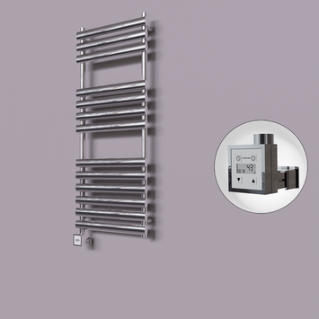 Radiva - Volga Dekoratif Elektrikli Havlupan 500x1200 Krom (KTX3 Termostat) 300W