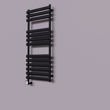 Radiva - Volga Dekoratif Elektrikli Havlupan 500x1200 Siyah (KTX3 Termostat) 600W