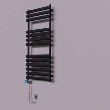 Radiva - Volga Dekoratif Elektrikli Havlupan 500x1200 Siyah (Musa Termostat) 600W
