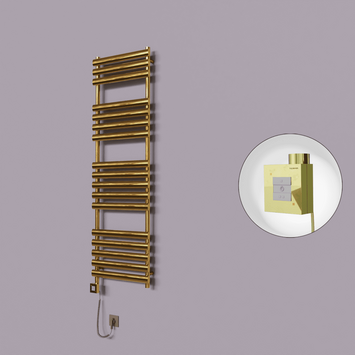 - Volga Dekoratif Elektrikli Havlupan 500x1600 Altın (KTX1 Termostat) 600W Spiral Kablolu  - Volga Dekoratif Elektrikli Havlupan 500x1600 Altın (KTX1 Termostat) 600W Spiral Kablolu