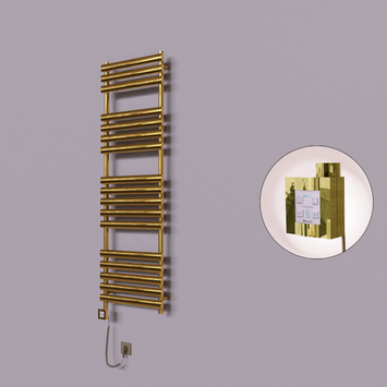 - Volga Dekoratif Elektrikli Havlupan 500x1600 Altın (KTX4 Termostat) 600W Spiral Kablolu  - Volga Dekoratif Elektrikli Havlupan 500x1600 Altın (KTX4 Termostat) 600W Spiral Kablolu