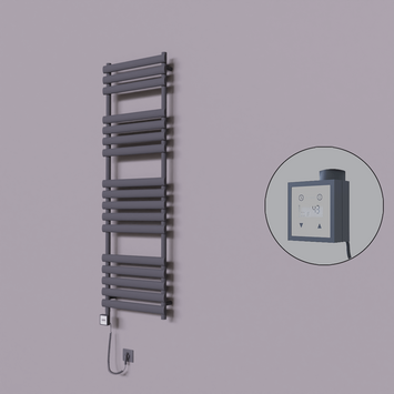 Radiva - Volga Dekoratif Elektrikli Havlupan 500x1600 Koyu Antrasit (KTX3 Termostat) 1000W Spiral Kablolu