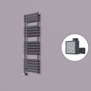 Radiva - Volga Dekoratif Elektrikli Havlupan 500x1600 Koyu Antrasit (KTX3 Termostat) 1000W