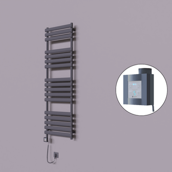 Radiva - Volga Dekoratif Elektrikli Havlupan 500x1600 Koyu Antrasit (KTX4 Termostat) 1000W Spiral Kablolu