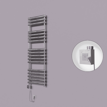 Radiva - Volga Dekoratif Elektrikli Havlupan 500x1600 Krom (KTX1 Termostat) 600W Spiral Kablolu