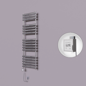 Radiva - Volga Dekoratif Elektrikli Havlupan 500x1600 Krom (KTX3 Termostat) 600W Spiral Kablolu