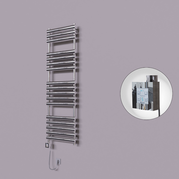 Radiva - Volga Dekoratif Elektrikli Havlupan 500x1600 Krom (KTX4 Termostat) 600W Spiral Kablolu