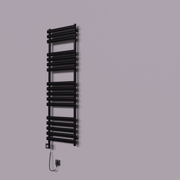 Radiva - Volga Dekoratif Elektrikli Havlupan 500x1600 Siyah (KTX1 Termostat) 1000W Spiral Kablolu
