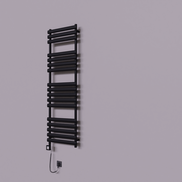 Radiva - Volga Dekoratif Elektrikli Havlupan 500x1600 Siyah (KTX4 Termostat) 1000W Spiral Kablolu