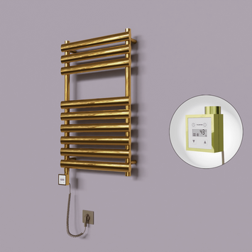 - Volga Dekoratif Elektrikli Havlupan 500x800 Altın (KTX3 Termostat) 200W Spiral Kablolu  - Volga Dekoratif Elektrikli Havlupan 500x800 Altın (KTX3 Termostat) 200W Spiral Kablolu